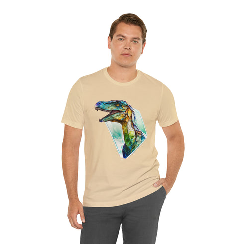 Stained Glass Velociraptor - Short Sleeve Tee